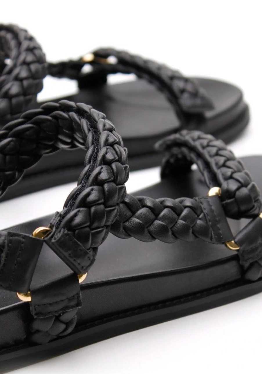 Accessories LA Tribe Sandals & Slides | Elke Braided Sandal - Black