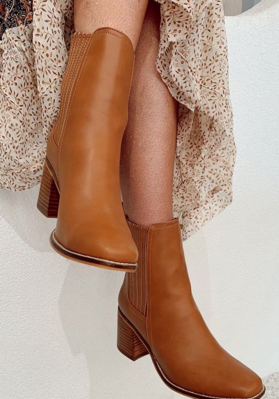 Accessories Therapy Boots & Sneakers | Tan Ophelia Boot