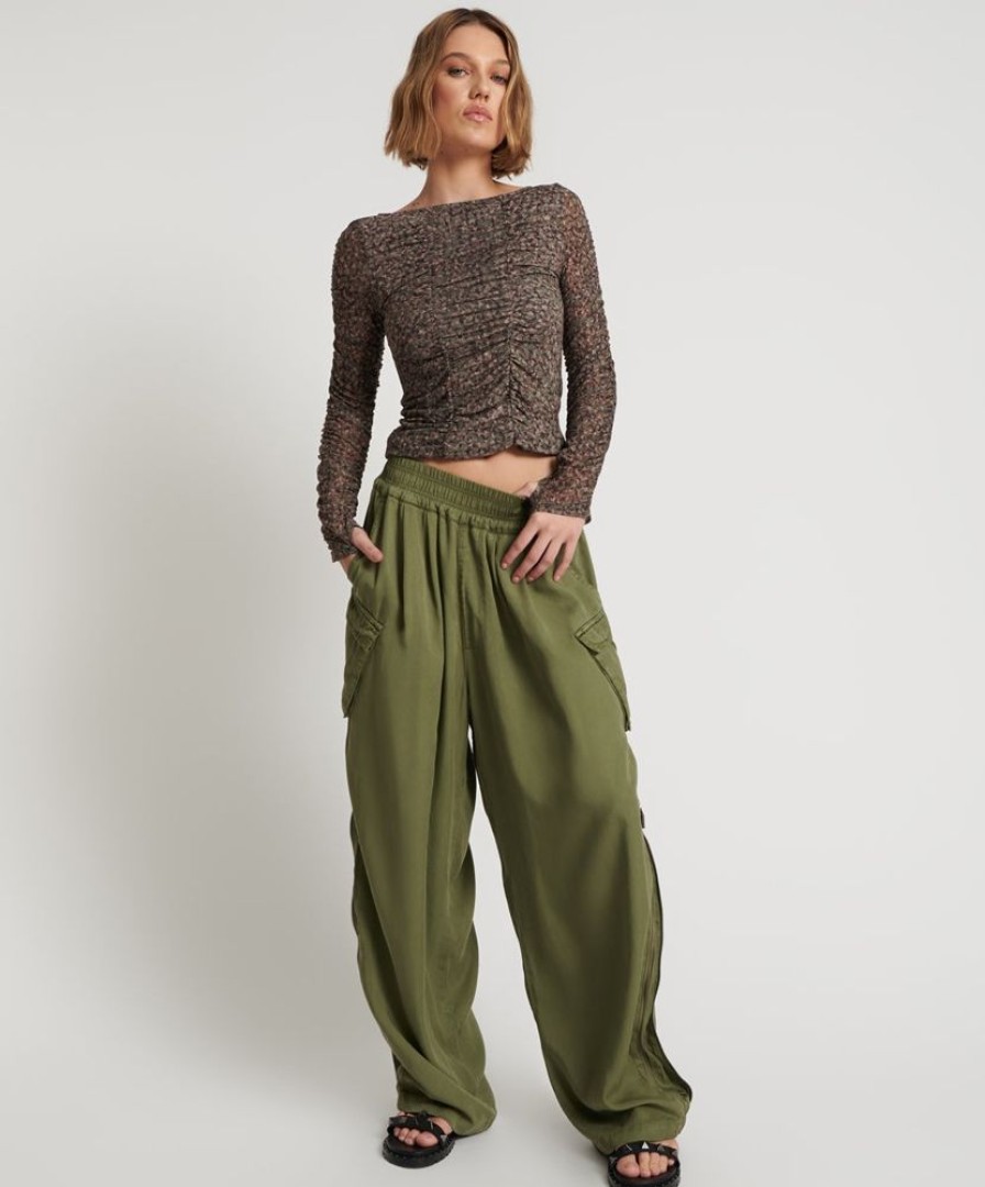 Fashion One Teaspoon Shorts + Pants | Khaki Tencel Parachute Pant