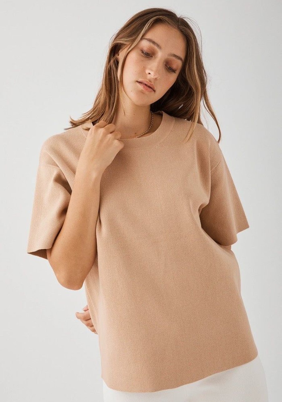 Fashion Arcaa Movement Knits & Sweaters | Harper Organic Knit Tshirt - Honey