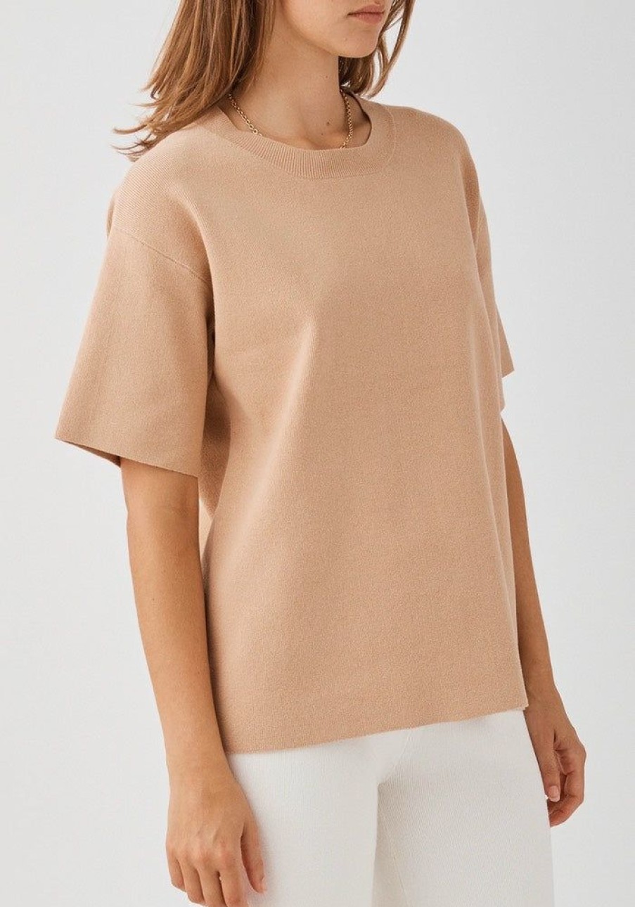 Fashion Arcaa Movement Knits & Sweaters | Harper Organic Knit Tshirt - Honey