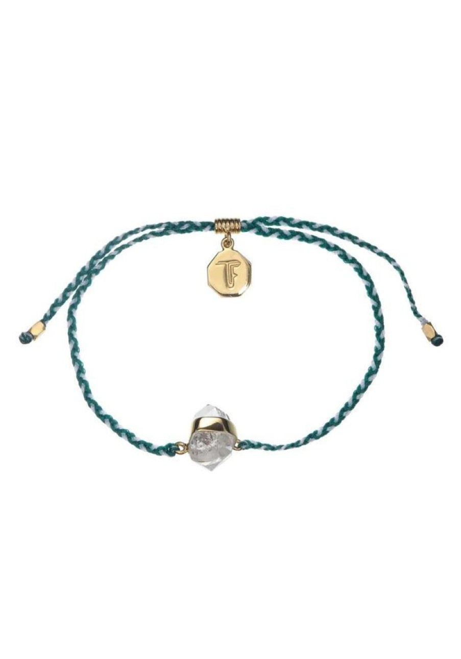 Accessories Tiger Frame Gold Jewels | Tiger Frame Diamond Quartz Crystal Gold Bracelet- Green/White