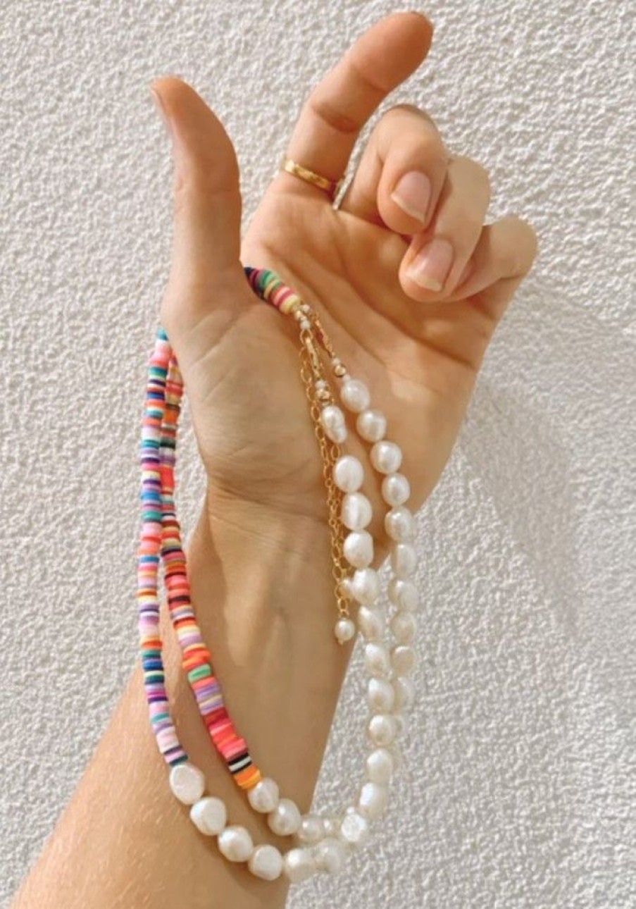 Accessories NP Rocks Jewellery Necklaces | Cuba Pearl Necklace - 2 Colors