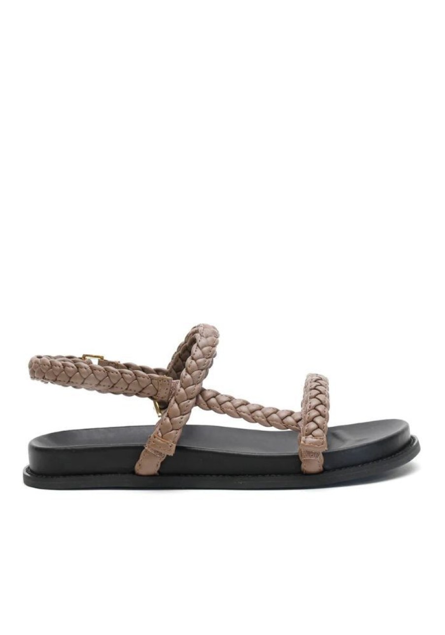 Accessories LA Tribe Sandals & Slides | Thin Elke Braided Sandal- Mocha