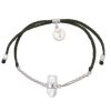 Accessories Tiger Frame Silver Jewels | Tiger Frame Silver Chain & Cord - Black With Diamond Quartz