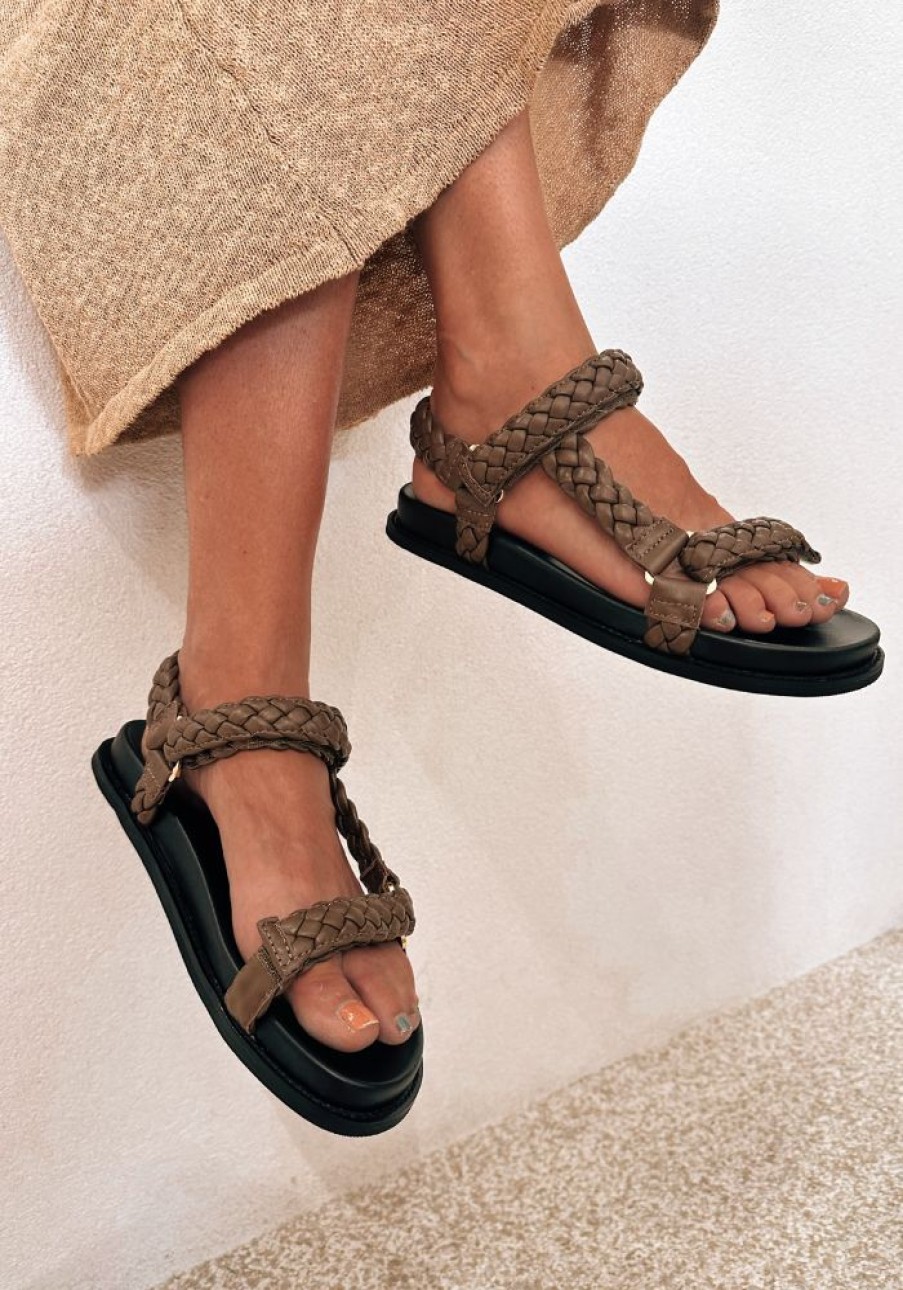 Accessories LA Tribe Sandals & Slides | Elke Braided Sandal - Walnut