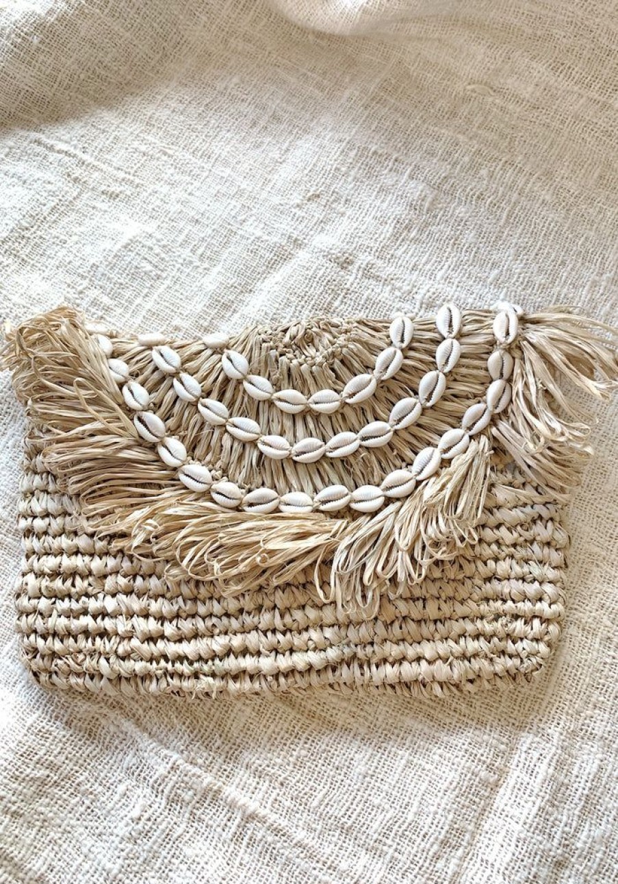 Accessories Cabo Gypsy Bags | Bronte Straw Clutch