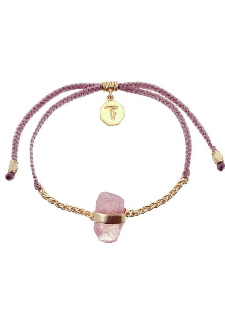 Accessories Tiger Frame Gold Jewels | Tiger Frame Gold Chain & Cord - Dusty Pink With Rose Quartz