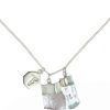 Accessories Tiger Frame Necklaces | Tiger Frame Silver Aquamarine/Kunzite Charm Necklace