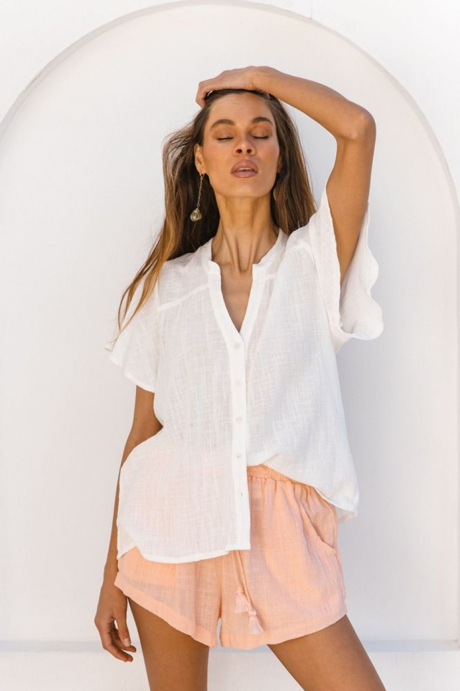 Fashion Cabo Tops | Shoreline Blouse - White