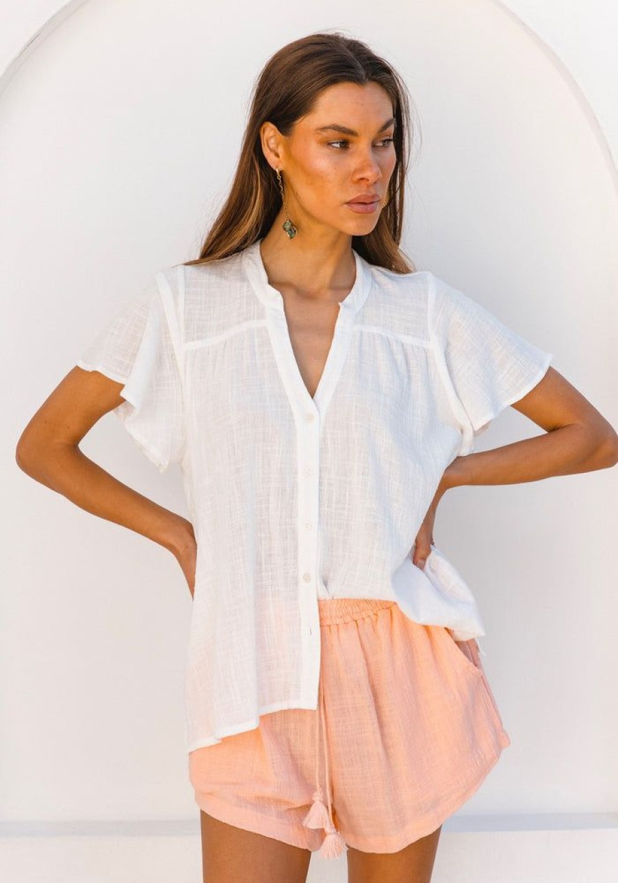 Fashion Cabo Tops | Shoreline Blouse - White