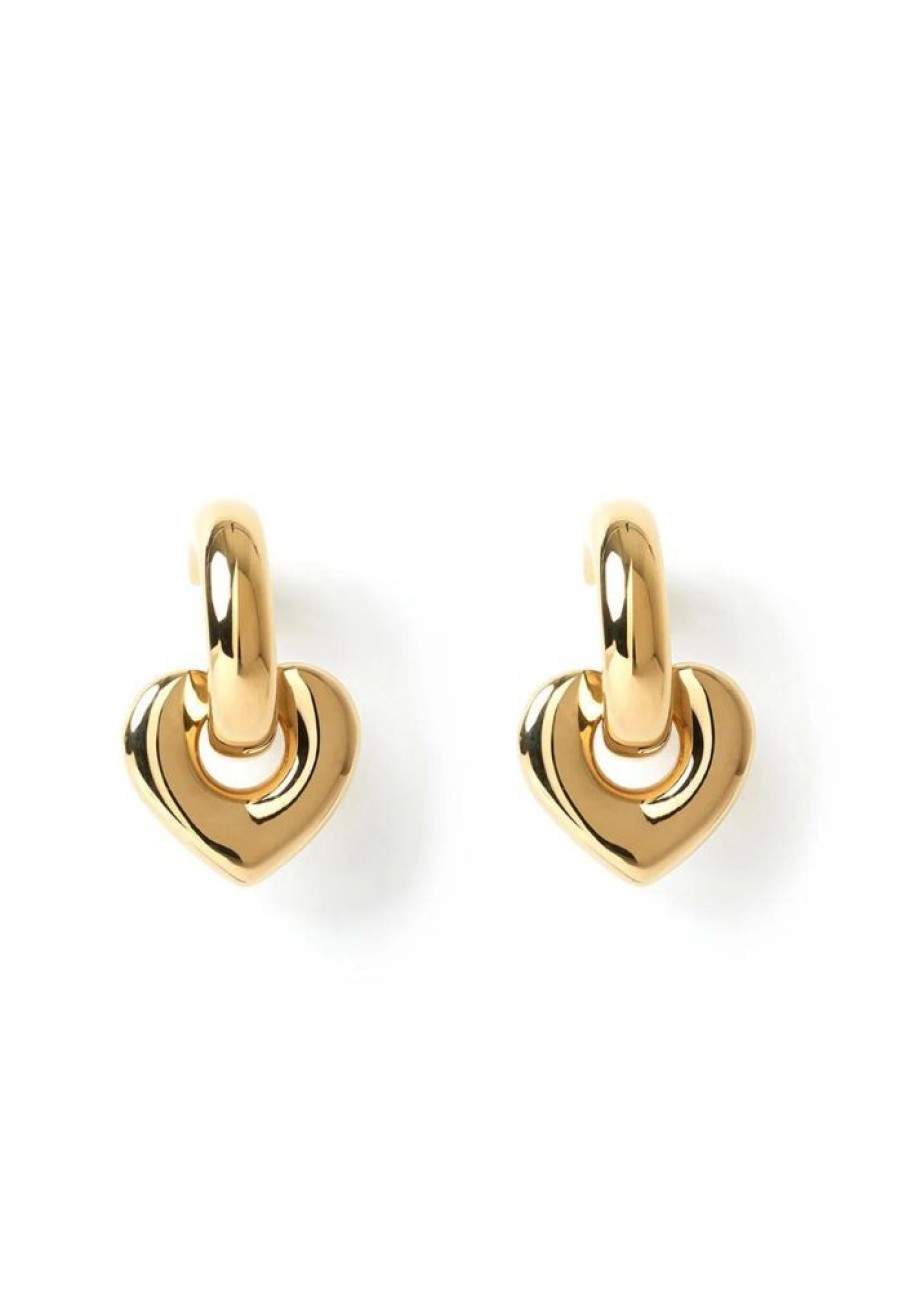 Accessories Arms Of Eve Gold Jewels | Te Amo Heart Earrings- Gold