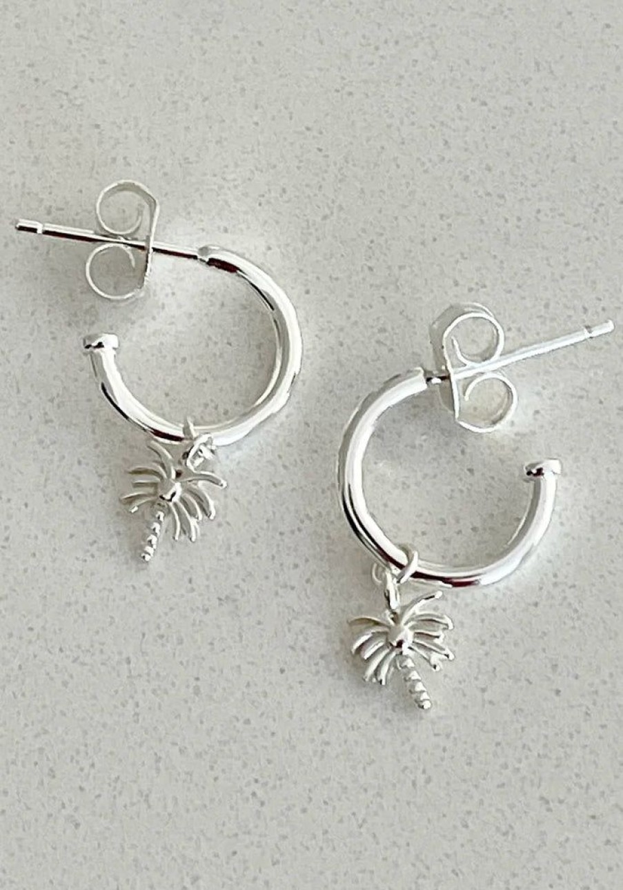 Accessories Sun Soul Jewels Earrings | Silver Palm Earrings