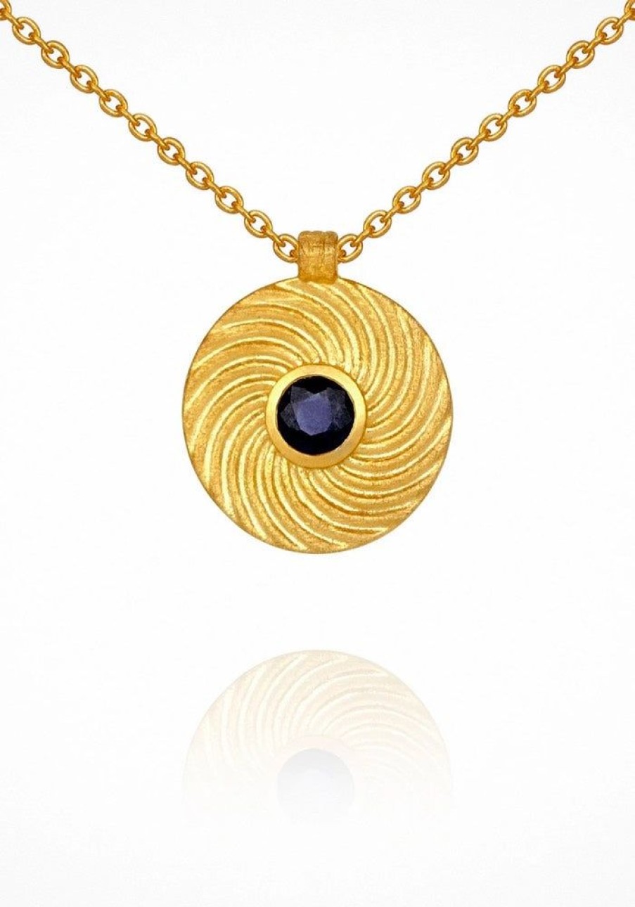 Accessories Temple of the Sun Gold Jewels | Gold Shine Sapphire Necklace