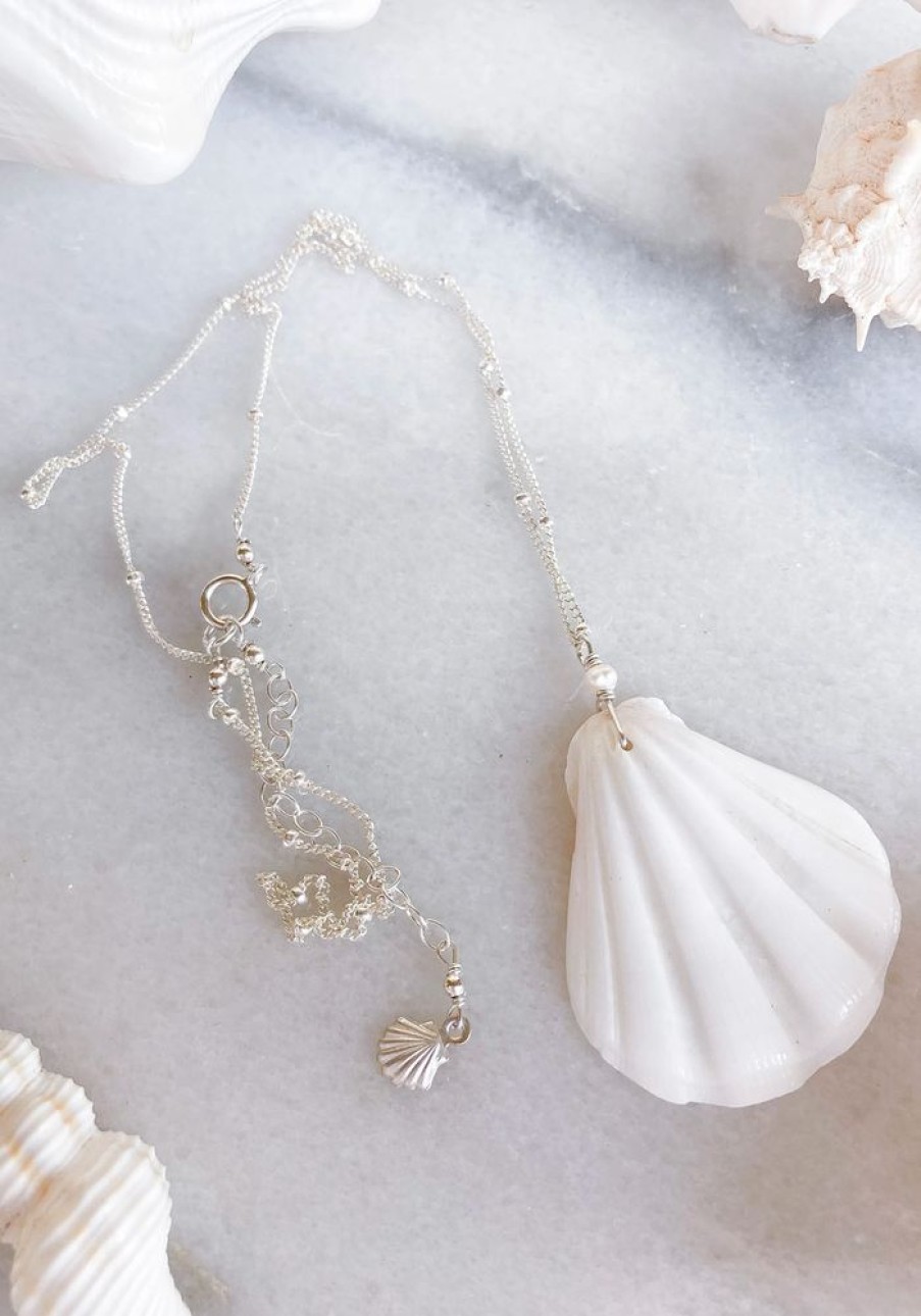 Accessories Lunarsea Necklaces | White Shell Satellite Silver Necklace