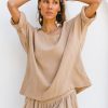 Fashion Cabo Tops | Slouchy Oversized Top - Almond