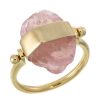 Accessories Tiger Frame Gold Jewels | Tiger Frame Rose Quartz Swivel Ring