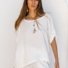 Fashion Cabo Tops | Slouchy Oversized Top - White