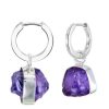 Accessories Tiger Frame Earrings | Tiger Frame Silver Mini Rough Gem - Amethyst