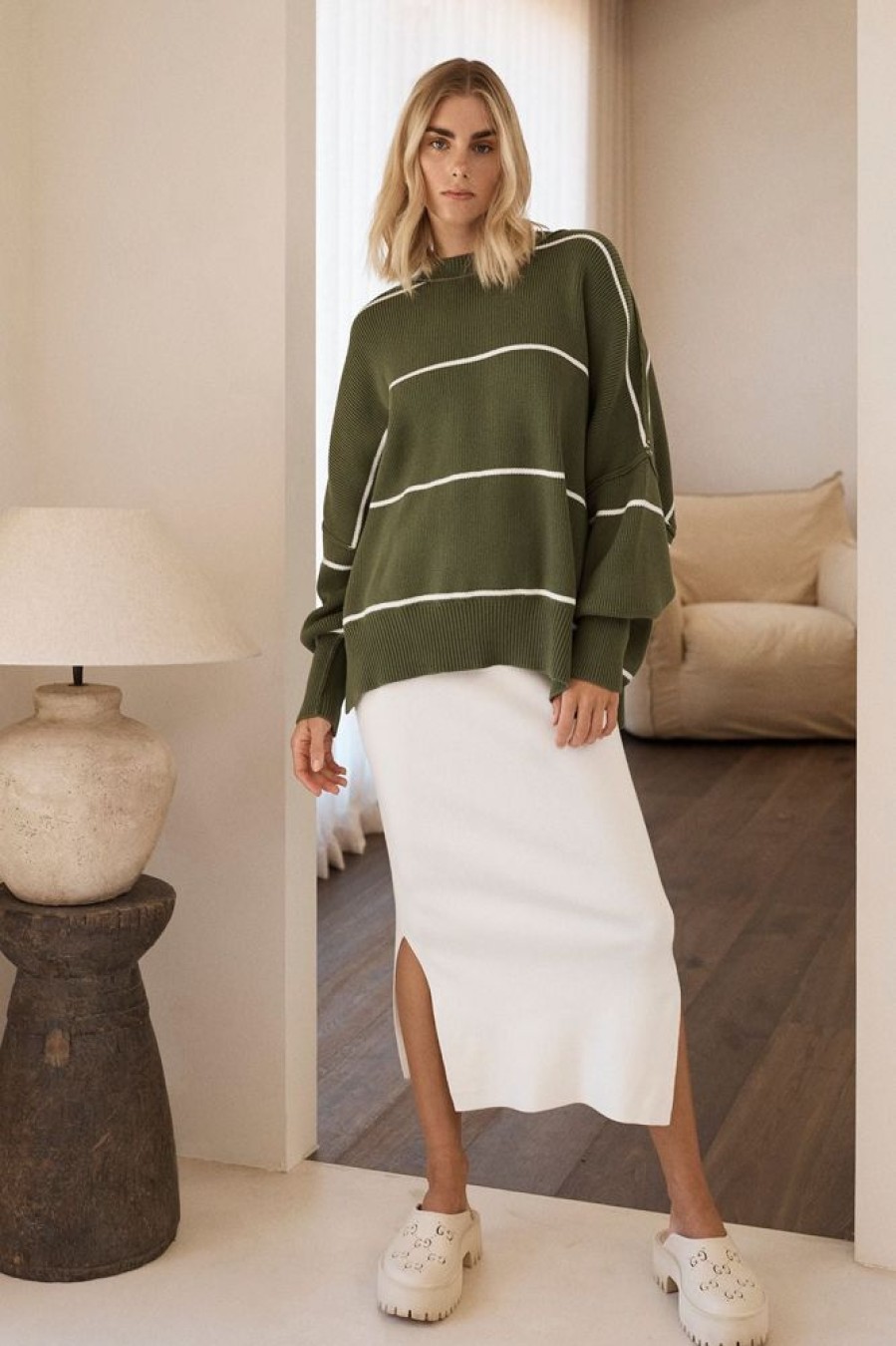 Fashion Arcaa Movement Skirts | Harper Organic Knit Skirt- Cream