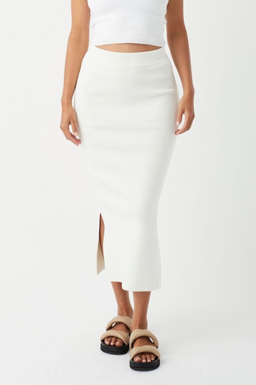 Fashion Arcaa Movement Skirts | Harper Organic Knit Skirt- Cream