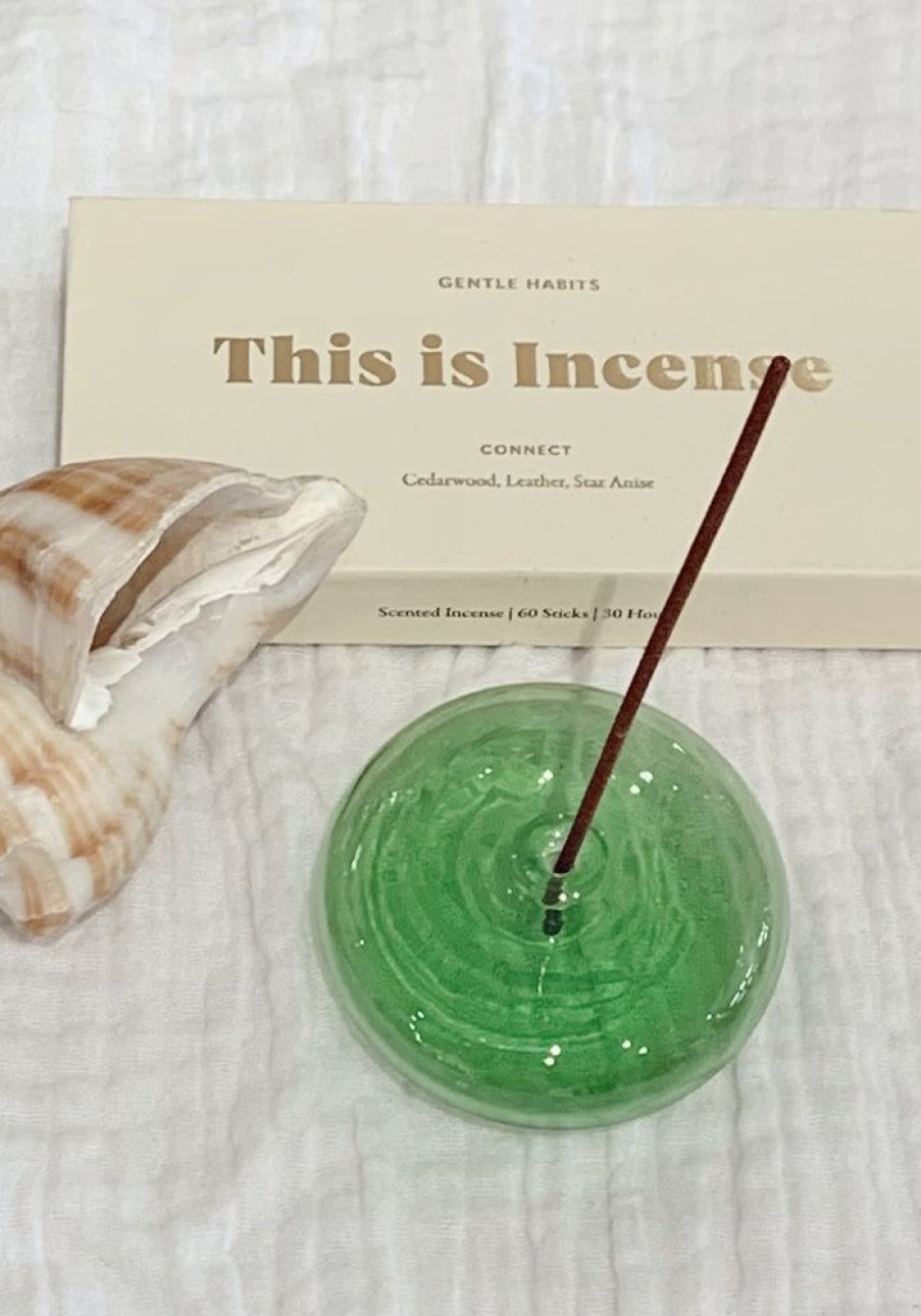 Homewares Gentle Habits | Glass Incense Holder - Green