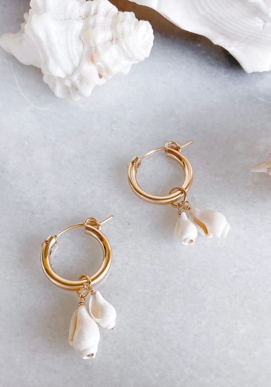 Accessories Lunarsea Gold Jewels | 2 Shell Gold Fill Hoops