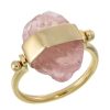 Accessories Tiger Frame Rings | Tiger Frame Rose Quartz Swivel Ring