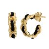 Accessories Tiger Frame Gold Jewels | Tiger Frame Gold Holiday Hoops- Black