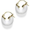 Accessories Anni Lu Gold Jewels | Petit Swell Hoop Earrings - White