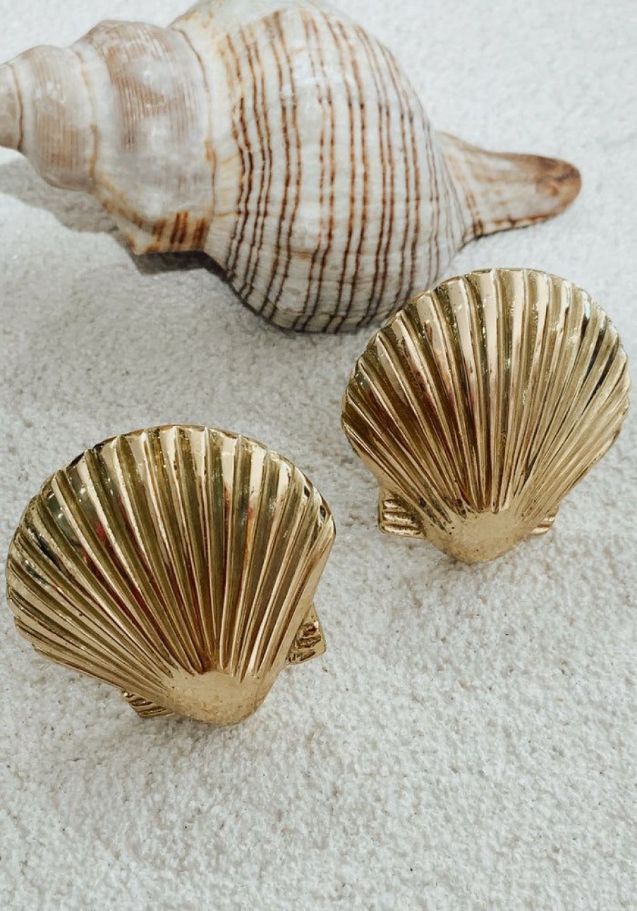 Homewares Cabo Gypsy | Shell Gold Door Knobs