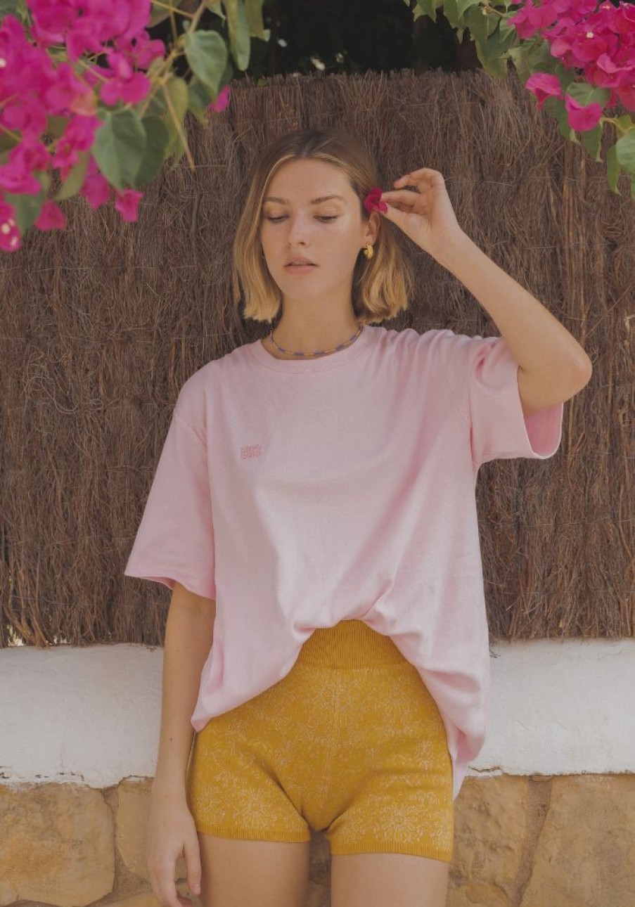 Fashion Ciao Ciao Vacation Tops | Low Key Logo Tee- Pink