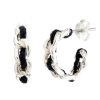 Accessories Tiger Frame Earrings | Tiger Frame Silver Holiday Hoops- Black