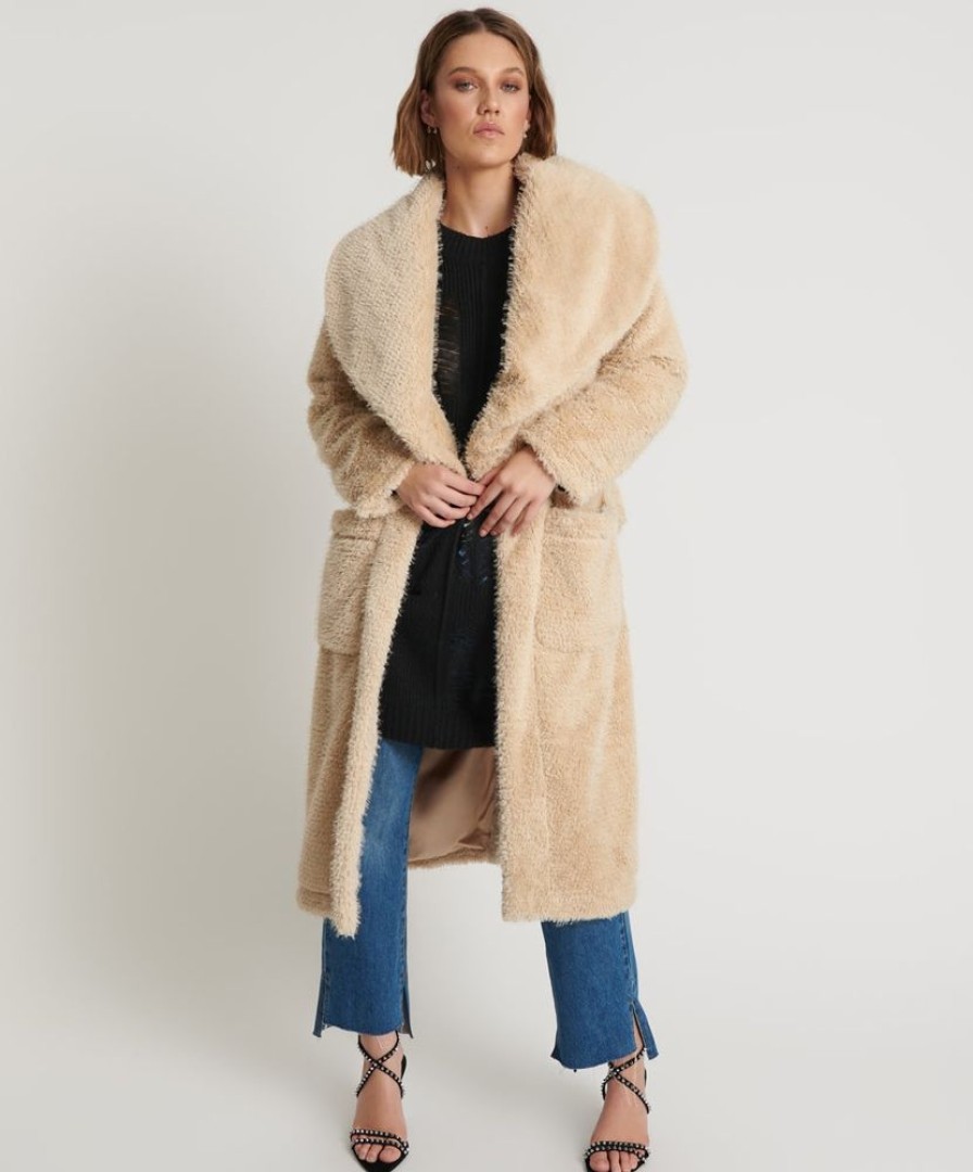 Fashion One Teaspoon Kimonos & Jackets | The Wanderland Faux Fur Coat- Cream