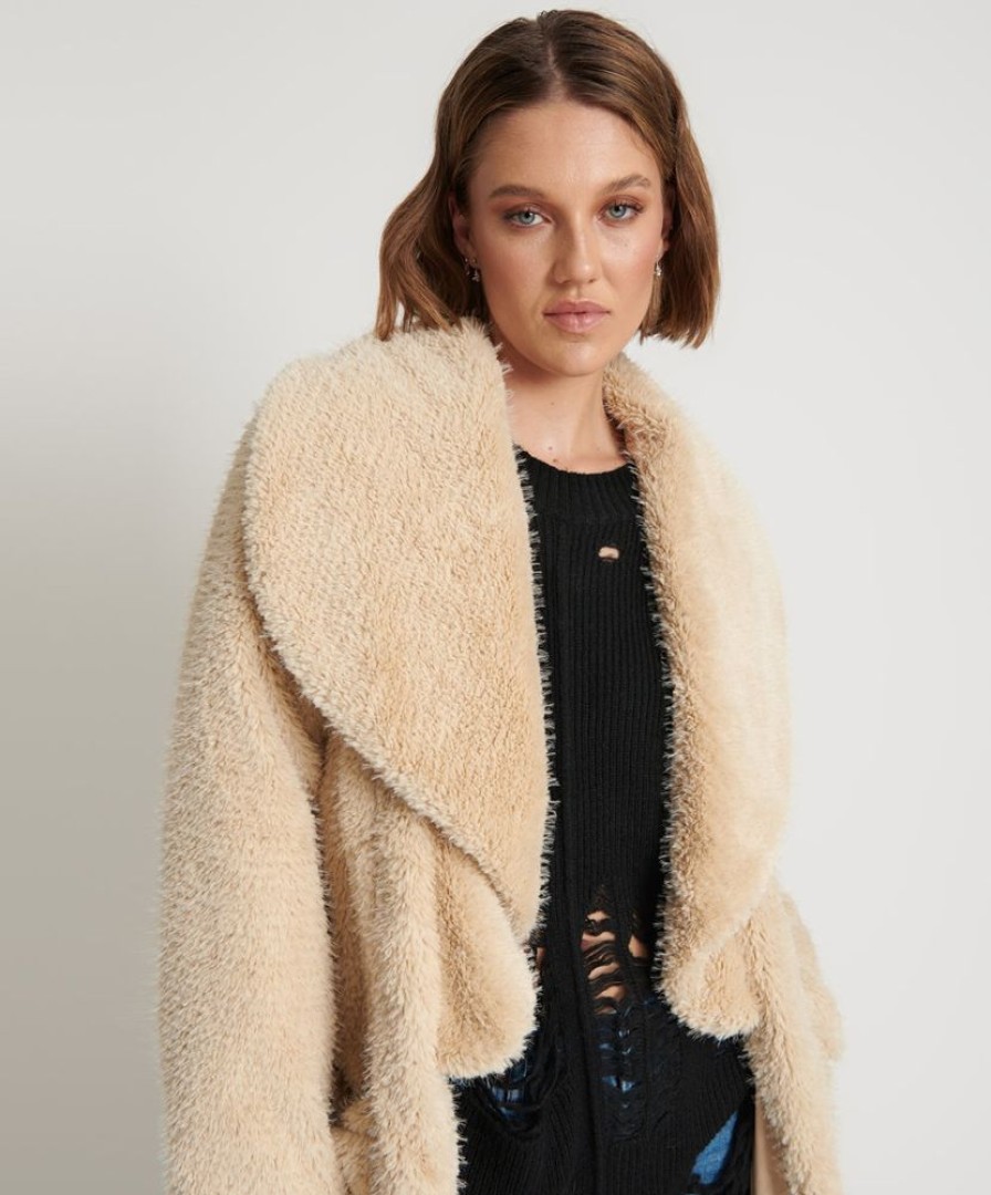 Fashion One Teaspoon Kimonos & Jackets | The Wanderland Faux Fur Coat- Cream