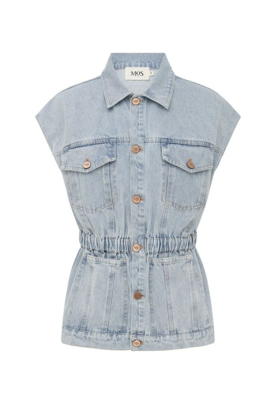 Fashion Ministry of style Tops | Lucia Denim Vest- Blue Wash