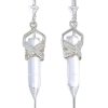 Accessories Tiger Frame Earrings | Tiger Frame Silver Rope Bezel Earrings - Quartz