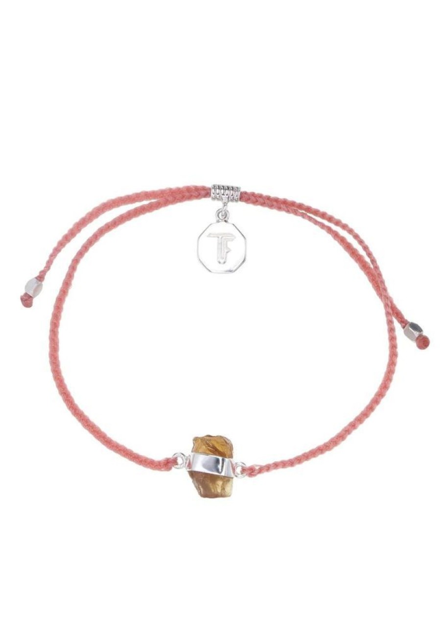 Accessories Tiger Frame Silver Jewels | Tiger Frame Citrine Crystal Silver Bracelet- Salmon