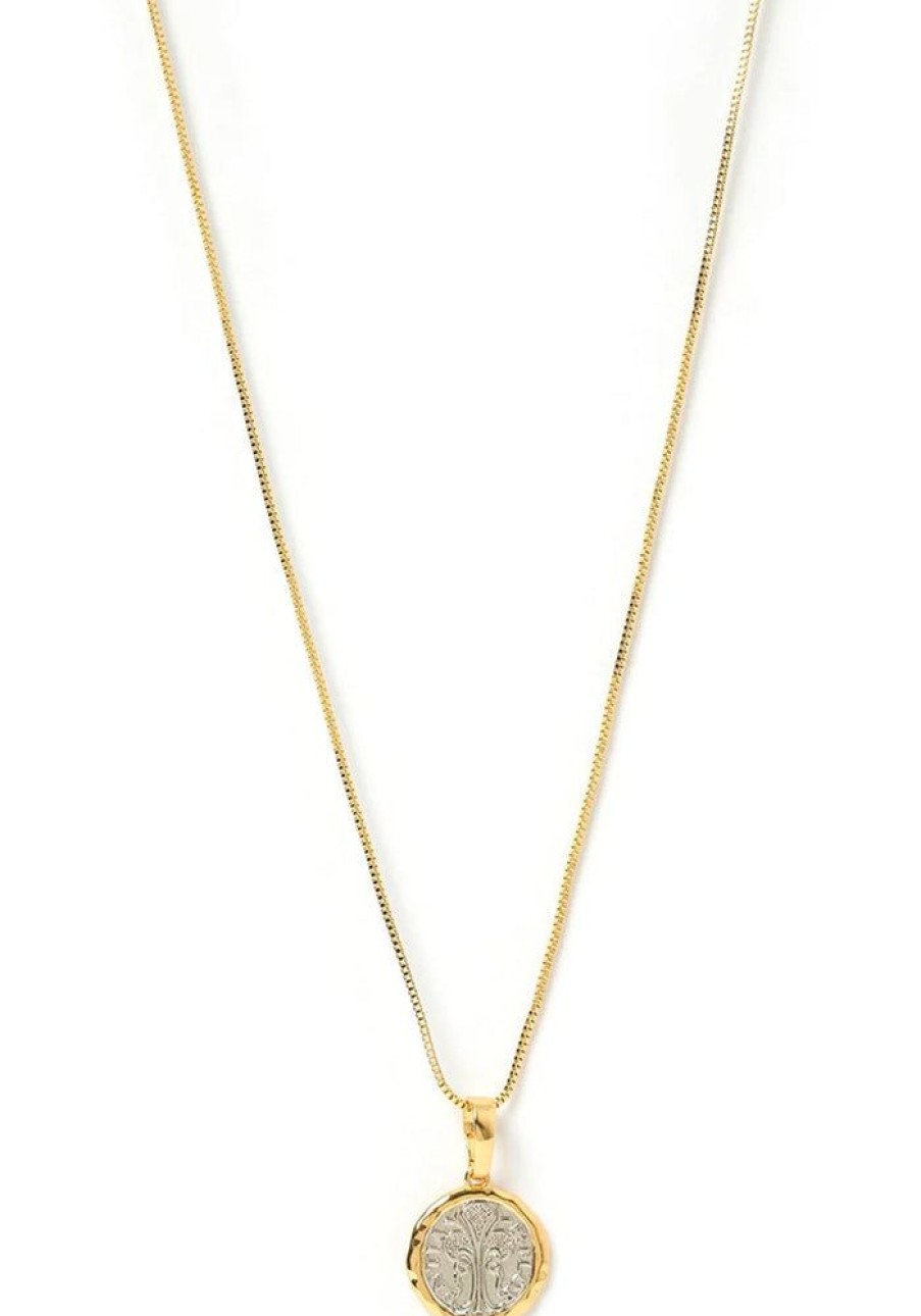 Accessories Arms Of Eve Gold Jewels | Piccolo Two Tone Charm Necklace