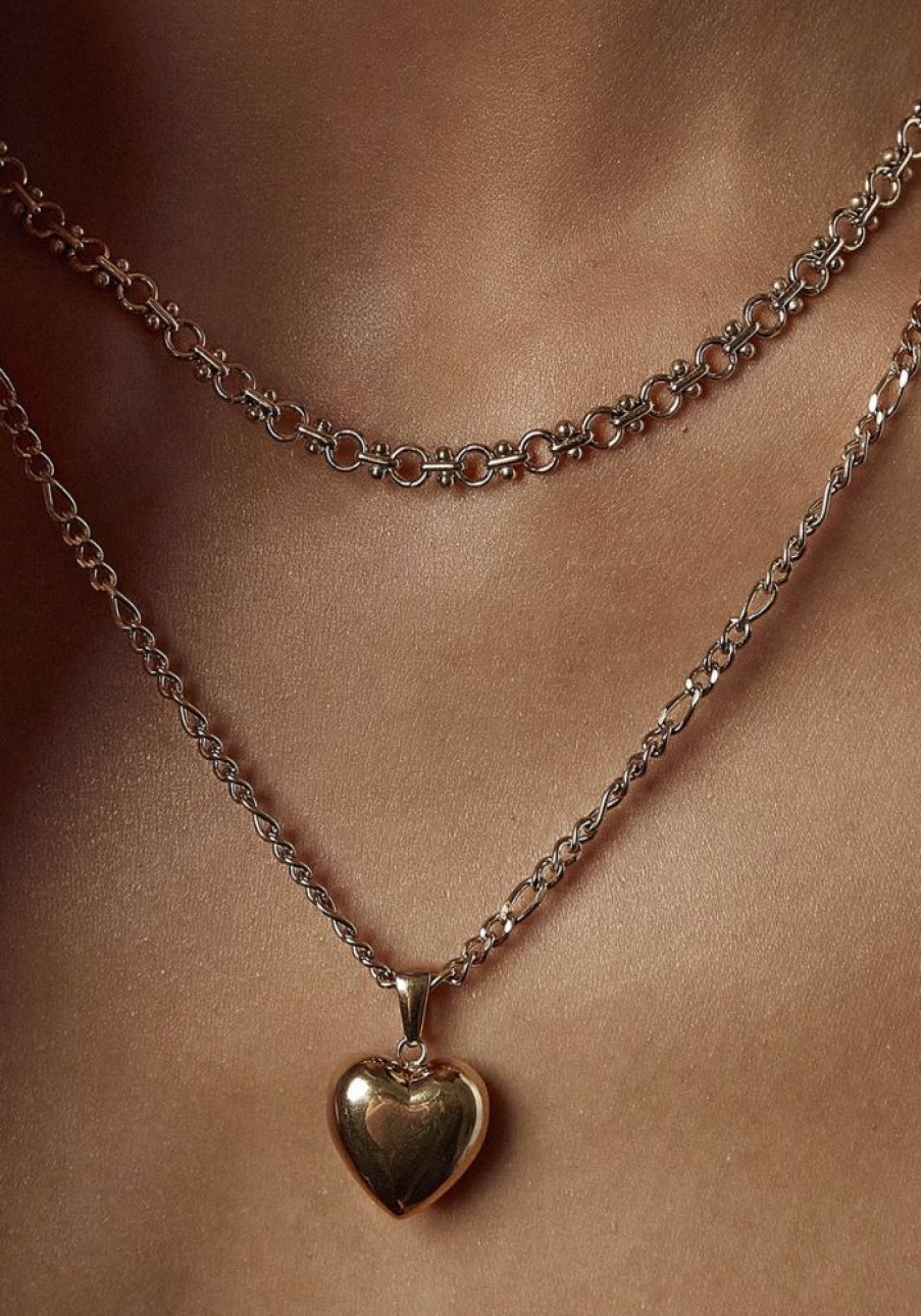 Accessories Arms Of Eve Gold Jewels | Rose Heart Necklace- Gold