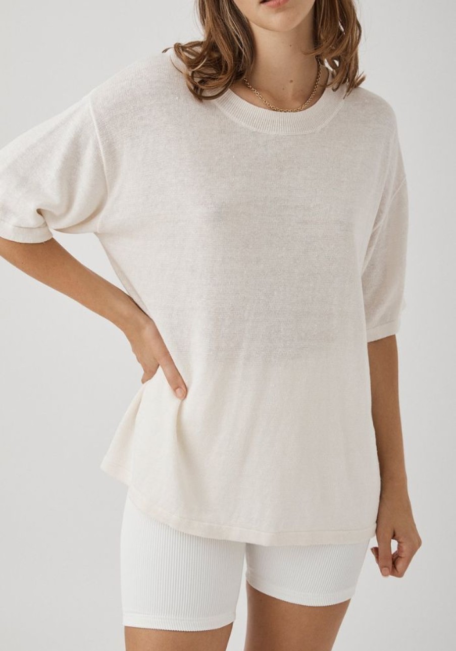 Fashion Arcaa Movement Tops | Hugo Tshirt- Cream