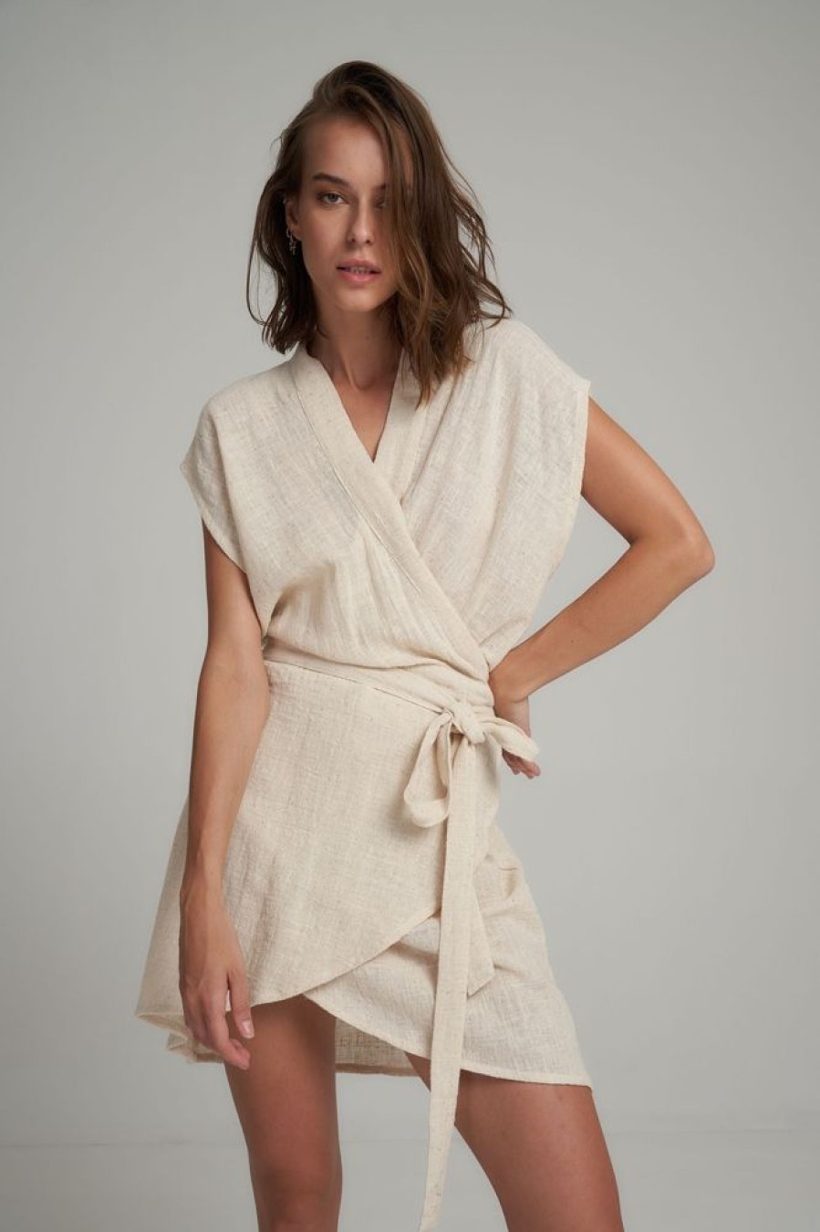 Fashion Lilya Mini Dress | Robe Dress- Natural