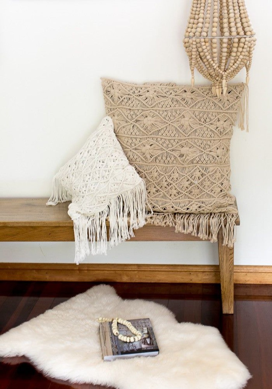 Homewares Cabo Gypsy | Tassel Macrame Cushion Natural