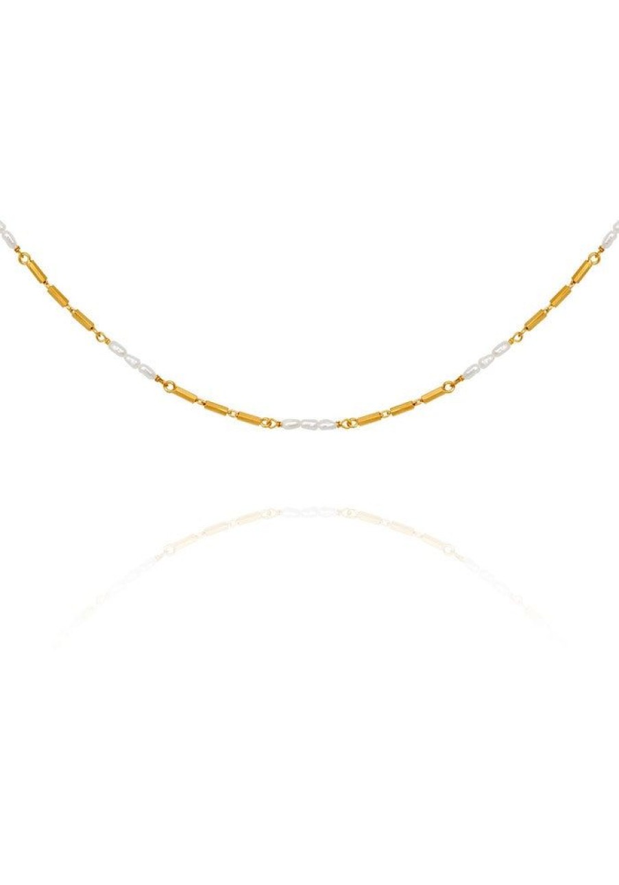 Accessories Temple of the Sun Gold Jewels | Riviera Pearl Necklace