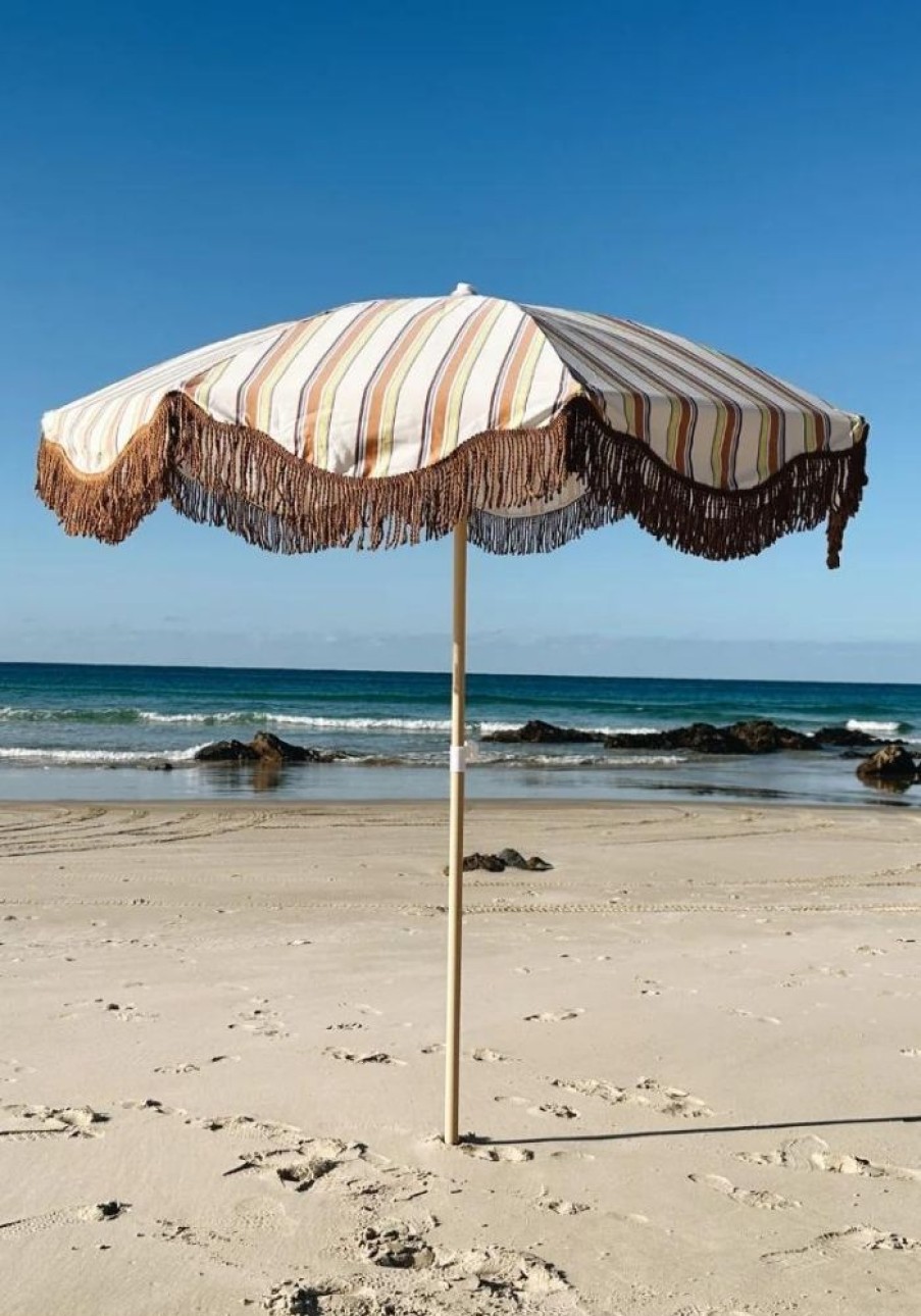 Accessories Salty Shadows Beach Accessories | Vintage Stripe Beach Umbrella