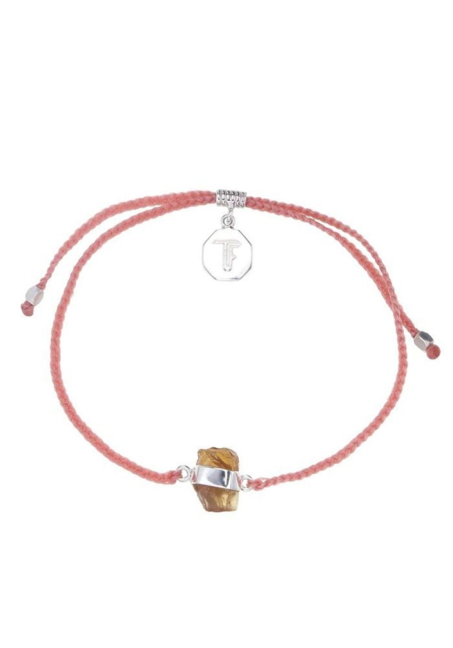 Accessories Tiger Frame Bracelets | Tiger Frame Citrine Crystal Silver Bracelet- Salmon