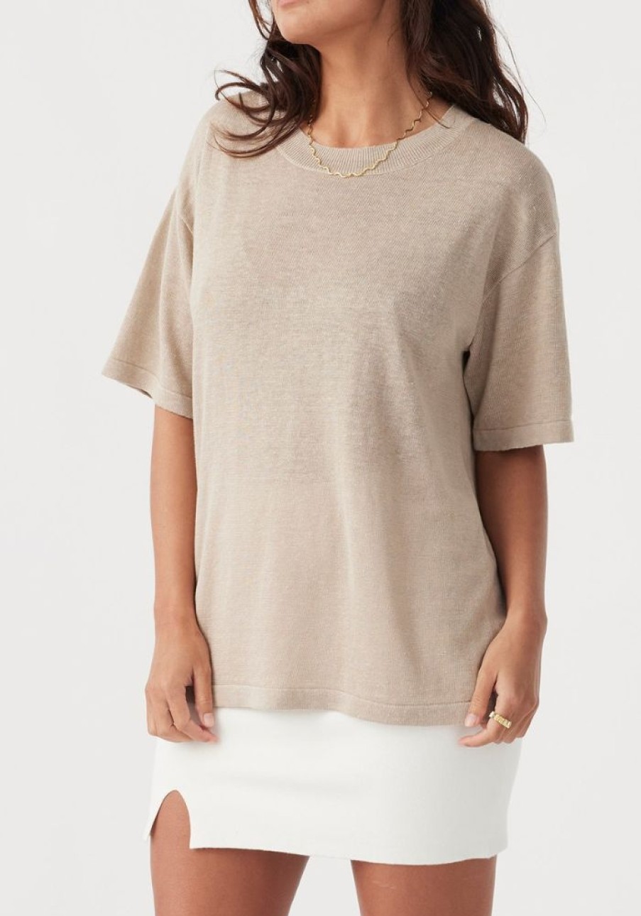 Fashion Arcaa Movement Tops | Hugo Tshirt- Taupe