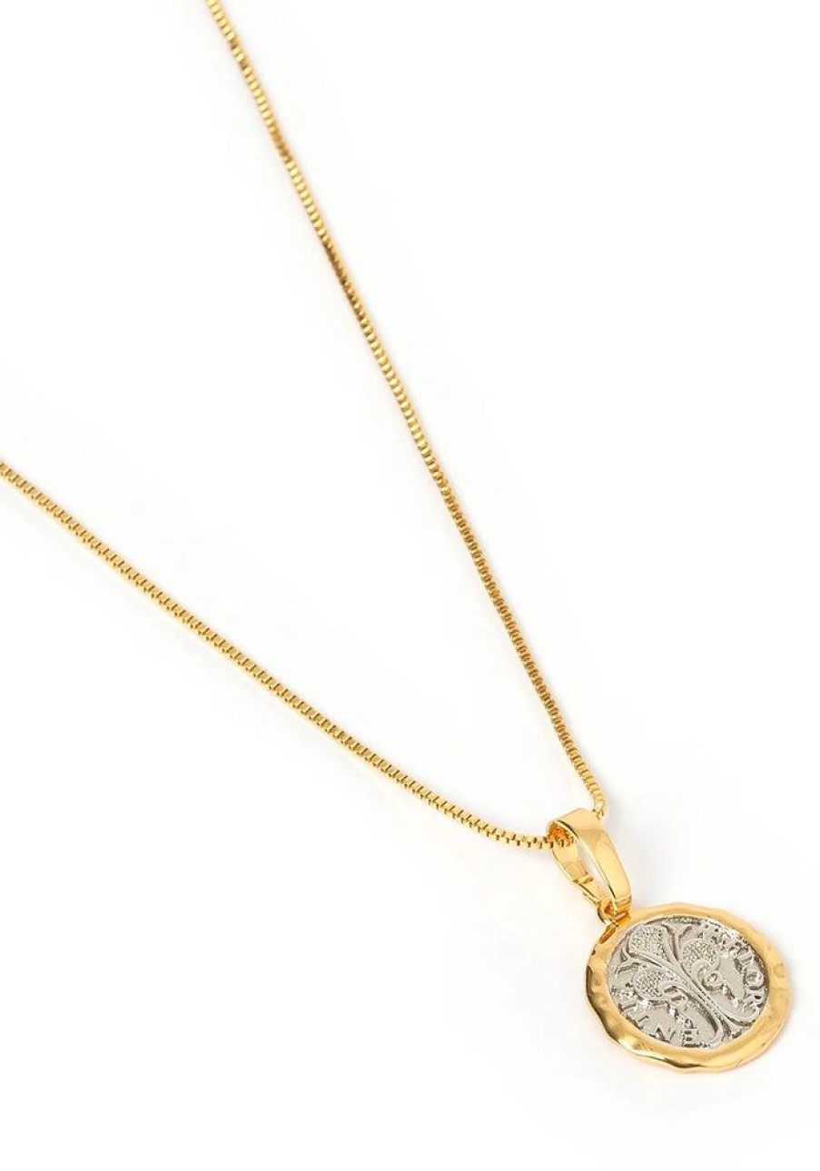 Accessories Arms Of Eve Silver Jewels | Piccolo Two Tone Charm Necklace