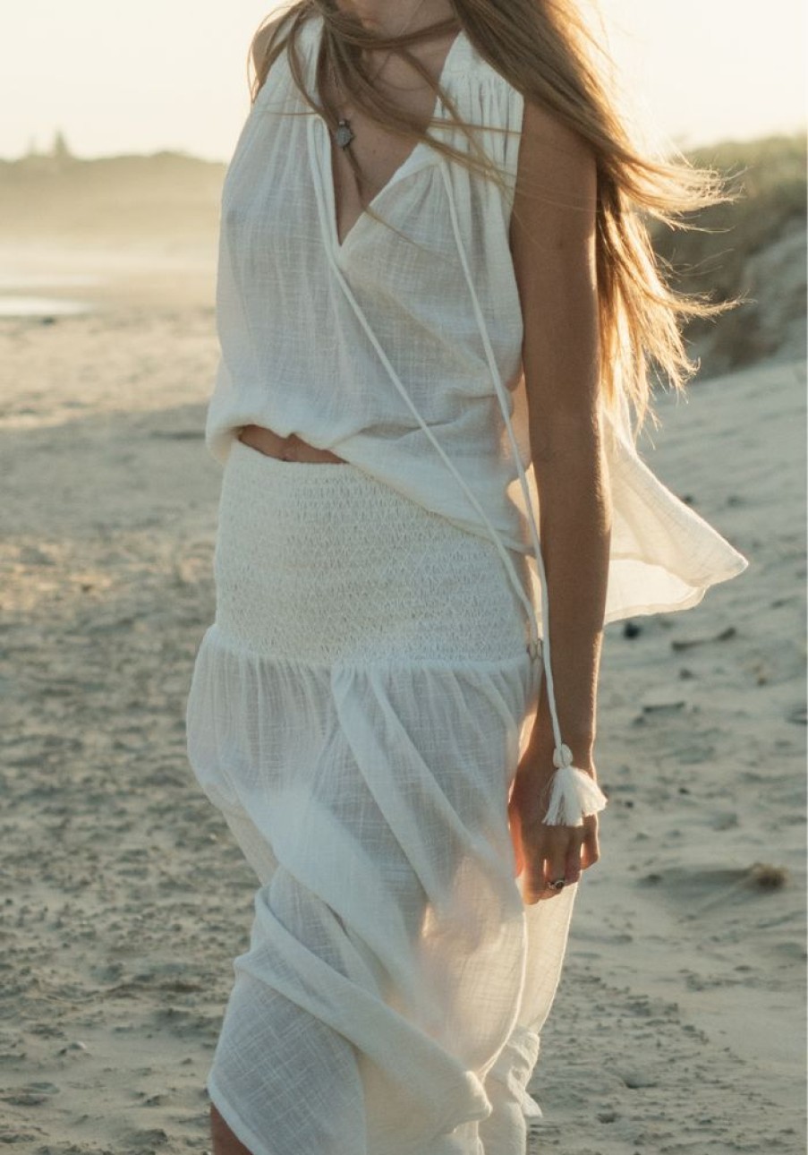 Fashion Cabo Tops | Boho Blouse - White