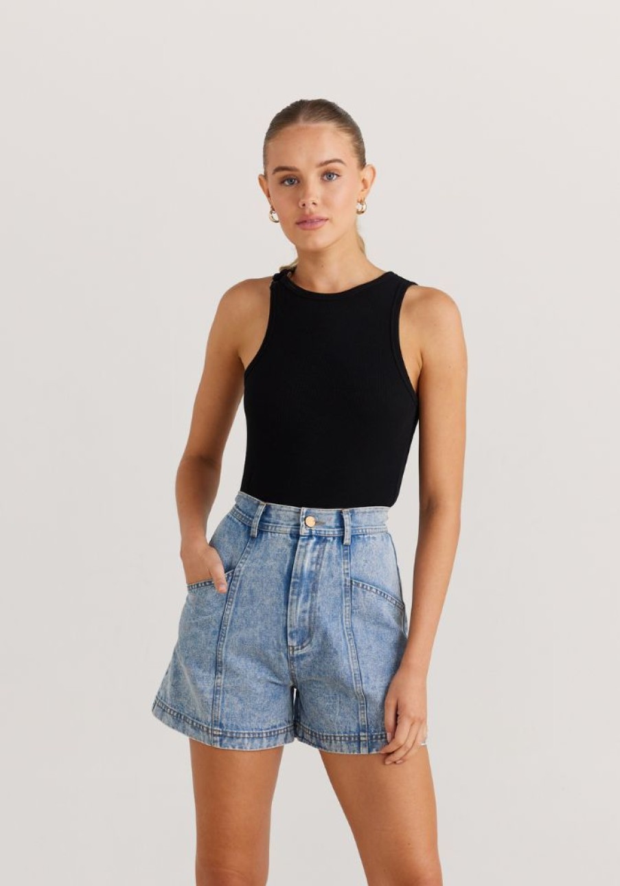 Fashion Daisy Says Shorts + Pants | Defender Shorts- Washed Denim